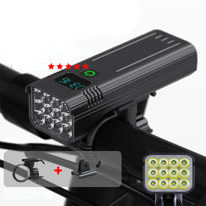 Skanto | 5000 lumen USB oppladbart sykkellys med fester
