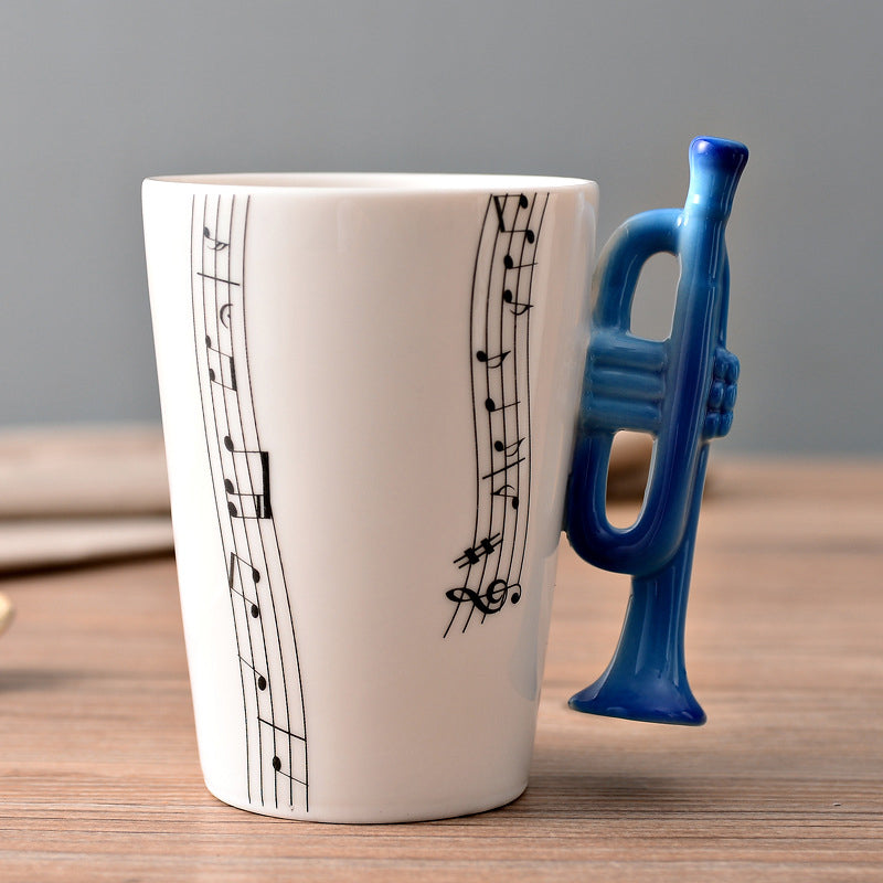 Musikernes keramiske kaffekopp, musikinstrumenthåndtak kopp | Skanto