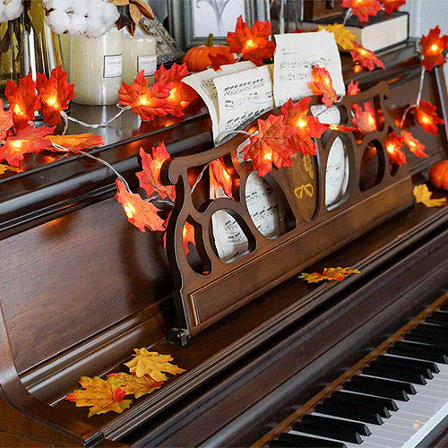 Thanksgiving Dekor Høst Lønnblad Lyskjede | Skanto