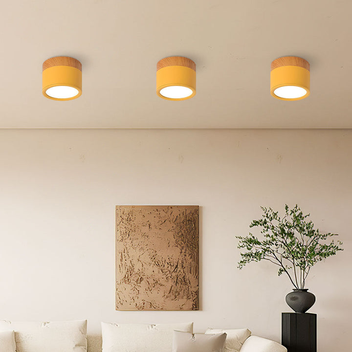 Moderne LED-deckenleuchte, flatenbündig, sylinderformig