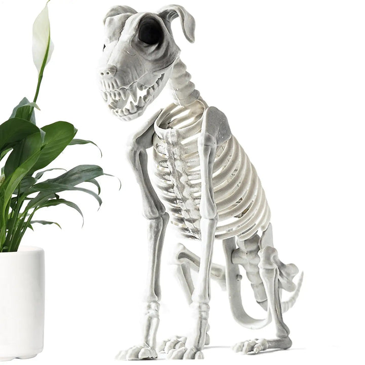 Gruselige Skeletthund-Halloween-Dekorasjonsstatue