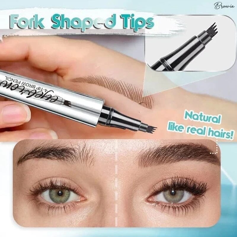 Skanto | 3D vanntett Microblading brynspenn 4 gaffeltipper tatoveringspenn