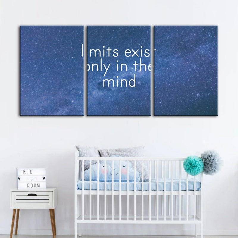 Galaxy Motivation-Canvas Veggkunst Maleri 3 Deler