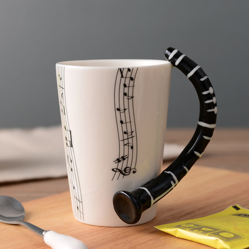 Musikernes keramiske kaffekopp, musikinstrumenthåndtak kopp | Skanto