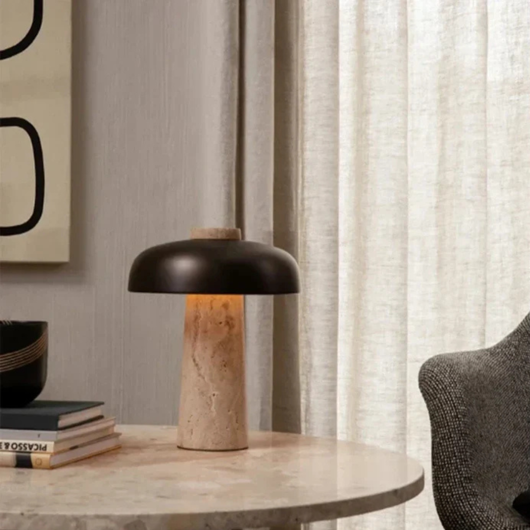 Skanto | Luksus Travertin LED Bordlampe