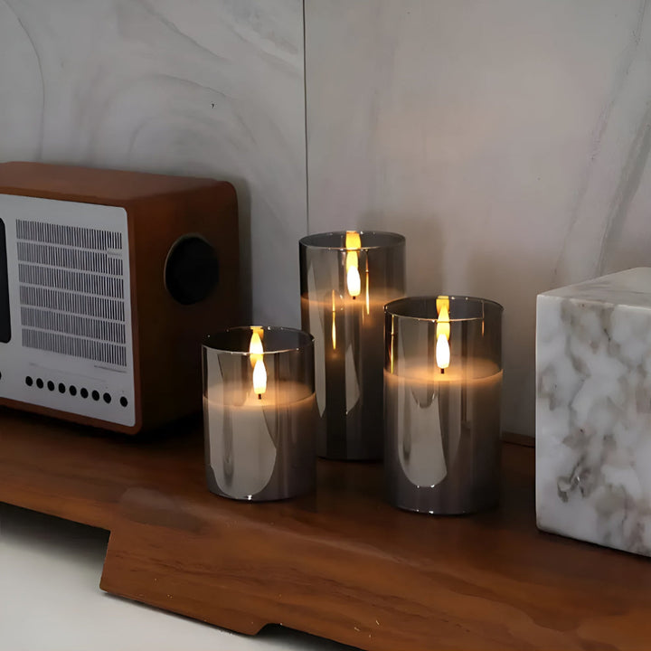 3D Flicker Flammeløs Lys Sett | Skanto