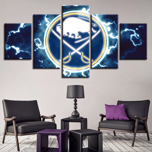 Elektriske Buffalo Sabers 5 stk - Lerret Veggkunst Maleri
