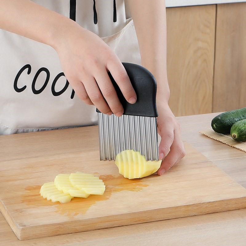 Bølget Kniv Frityrkutter i Rustfritt Stål | Skanto