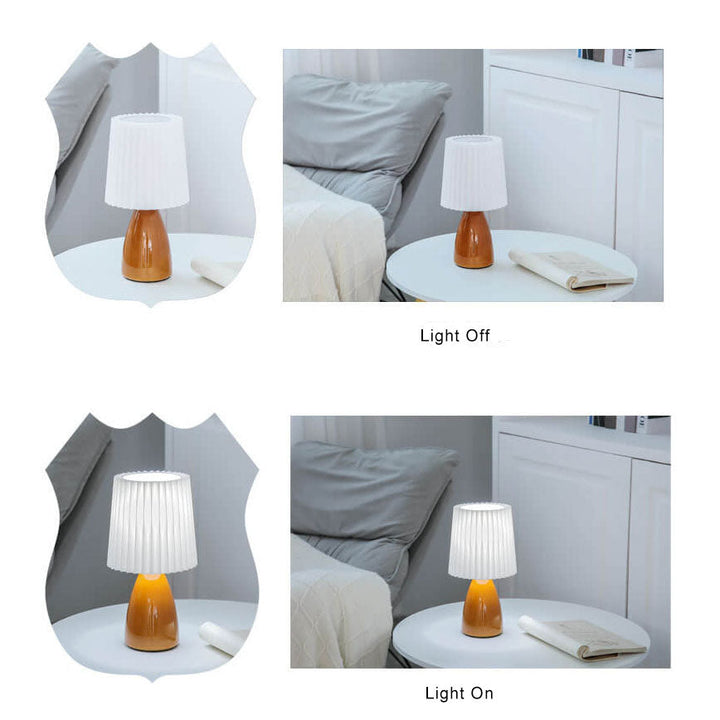 Skanto | Skandinavisk Retro Bordlampe med Foldsøm og Glassbase