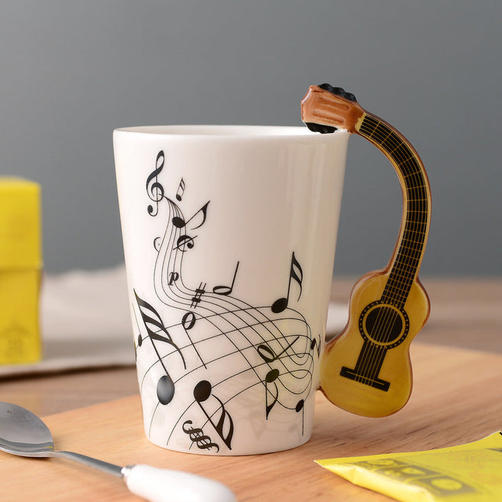 Musikernes keramiske kaffekopp, musikinstrumenthåndtak kopp | Skanto