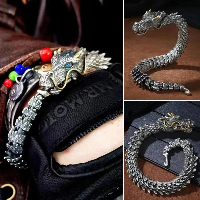 Skanto | Sølv Håndlaget Drage Kjede Armbånd