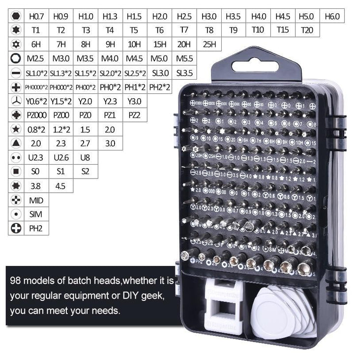 Skanto | Multifunksjonell Ekstra Hard 115 i 1 Skrutrekker Sett