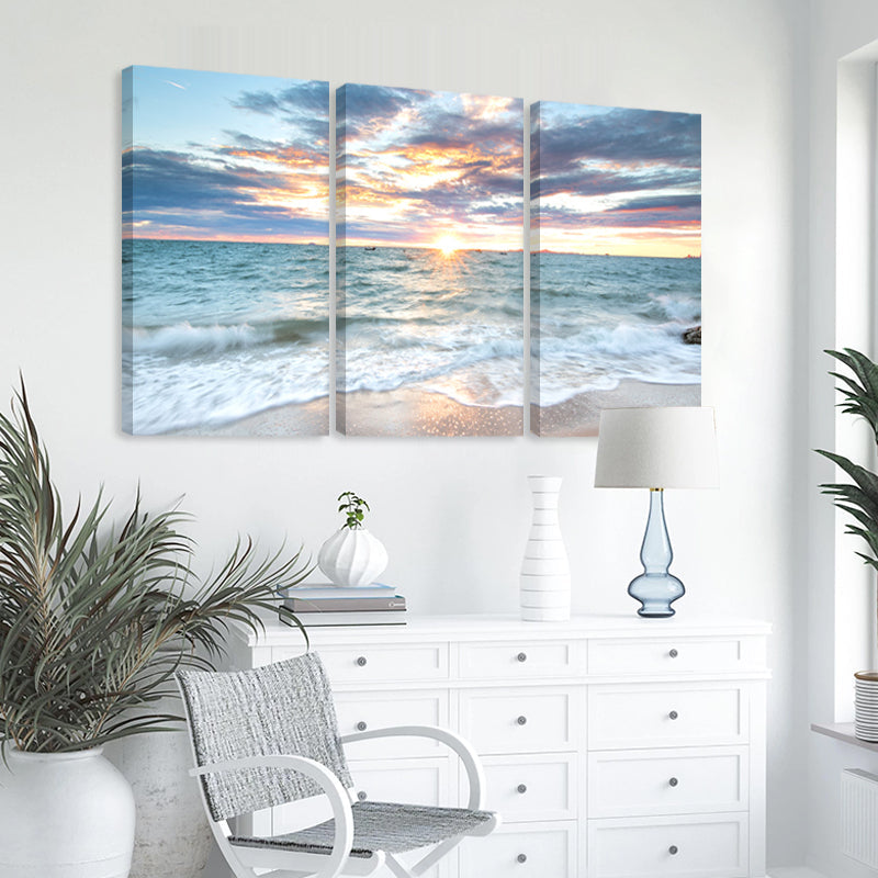 3Pcs Sunrise Beach Landscape Posters Lerret | Skanto