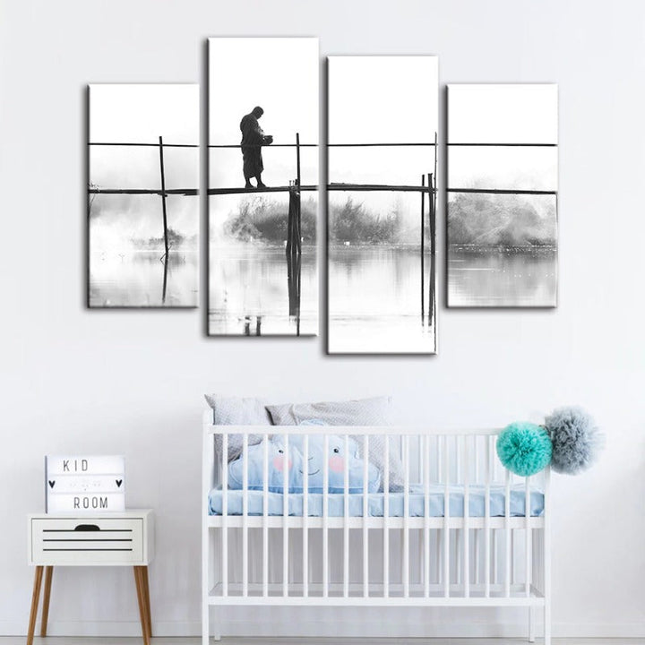 4-Piece Water Bridge - Canvas Wall Art Painting | Skanto