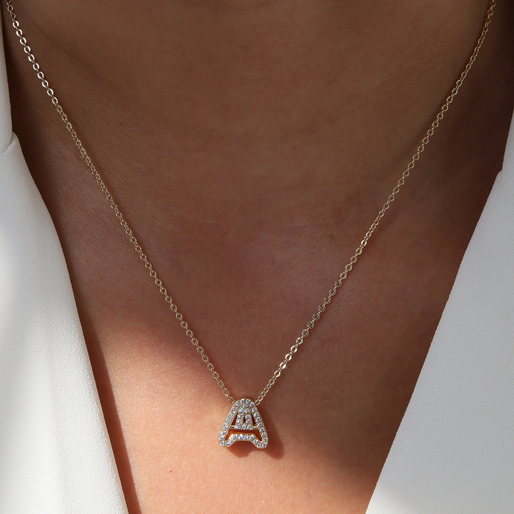 Skanto | Blændende Diamant Initial Halskjede