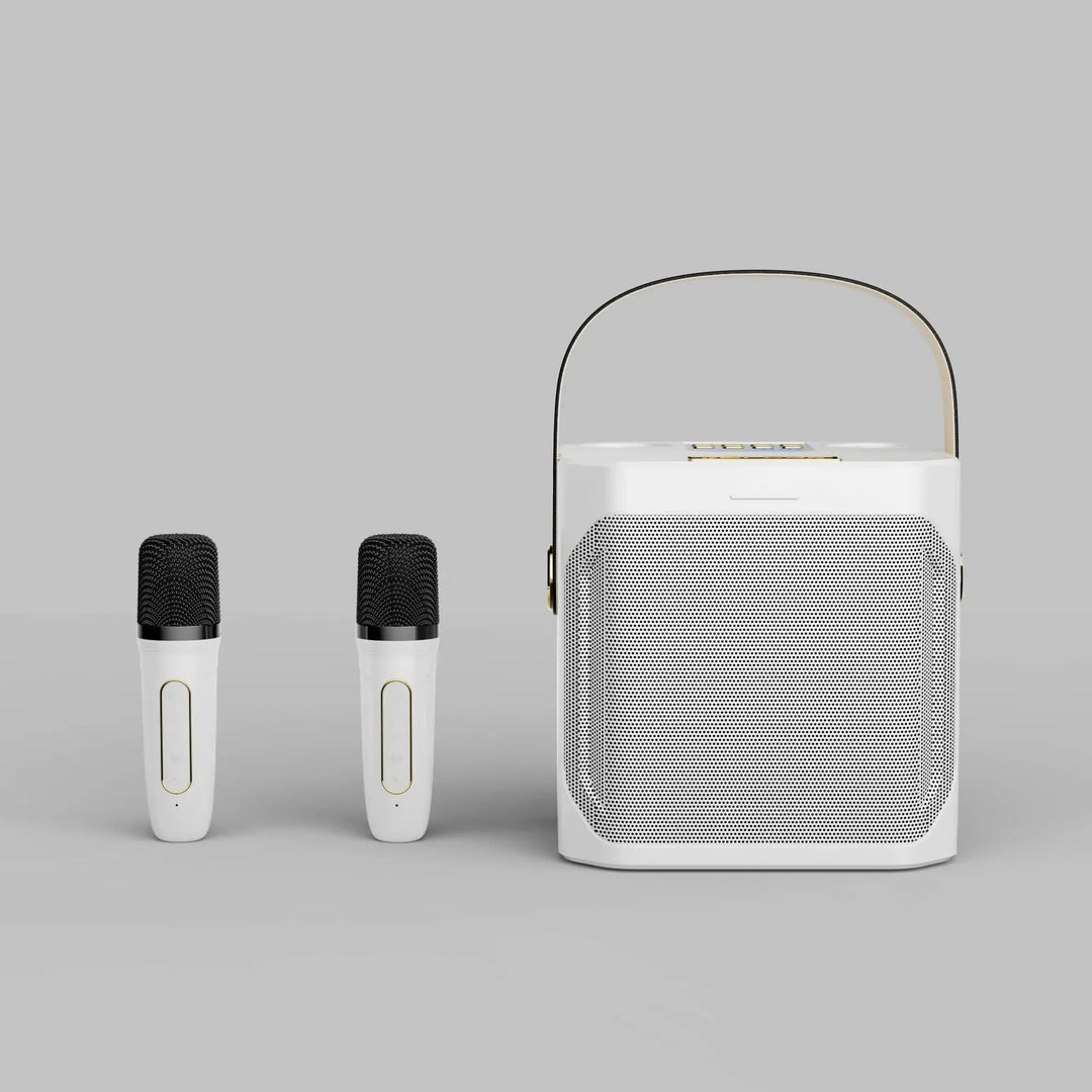 Skanto | Karaoke Bluetooth-høyttaler – 360° Surround Trådløs Subwoofer med Dual Mics