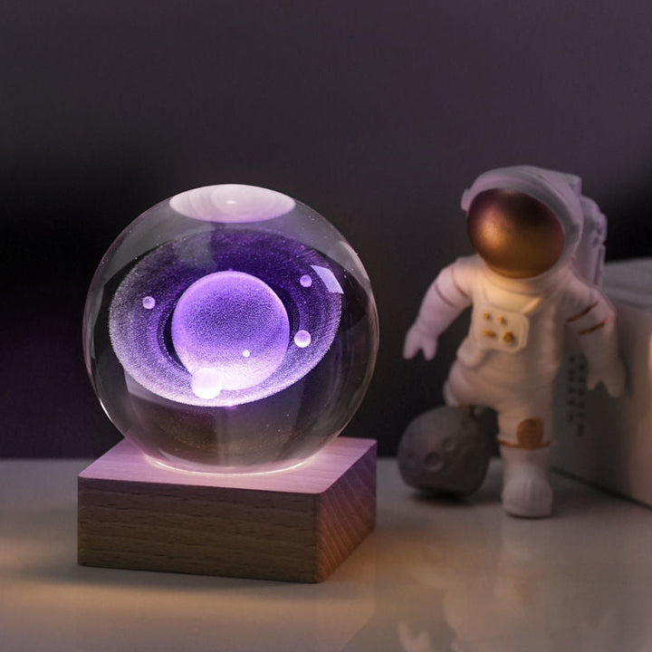 3D Galaxy Krystallkule Nattlys Dekorlampe | Skanto