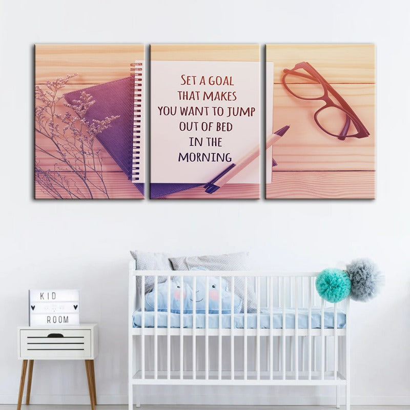 Inspirerende Kunst-Canvas Veggkunst Maleri 3 Stykker