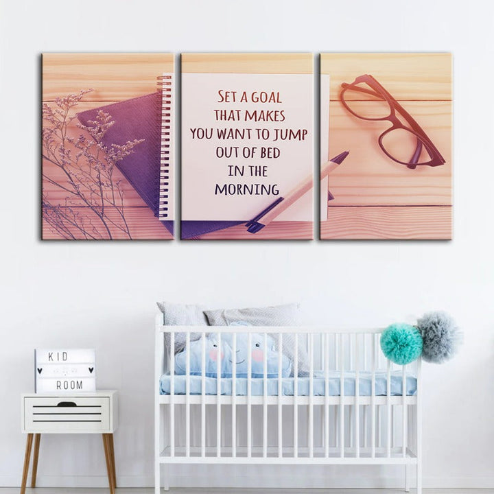 Inspirerende Kunst-Canvas Veggkunst Maleri 3 Stykker