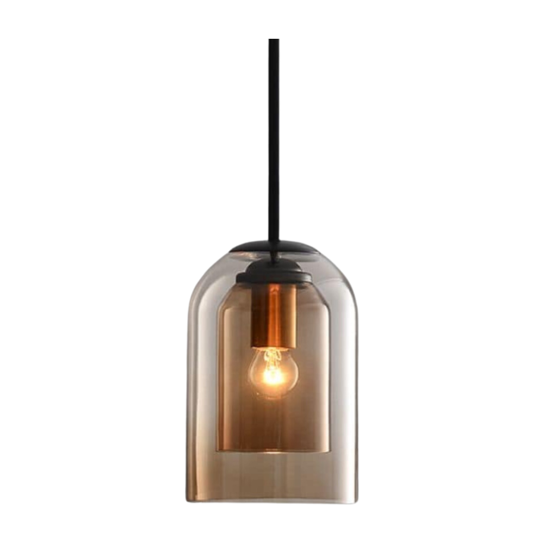 LuxeBeam-lampe – Moderne pendellampe laget av dobbeltbuet glass