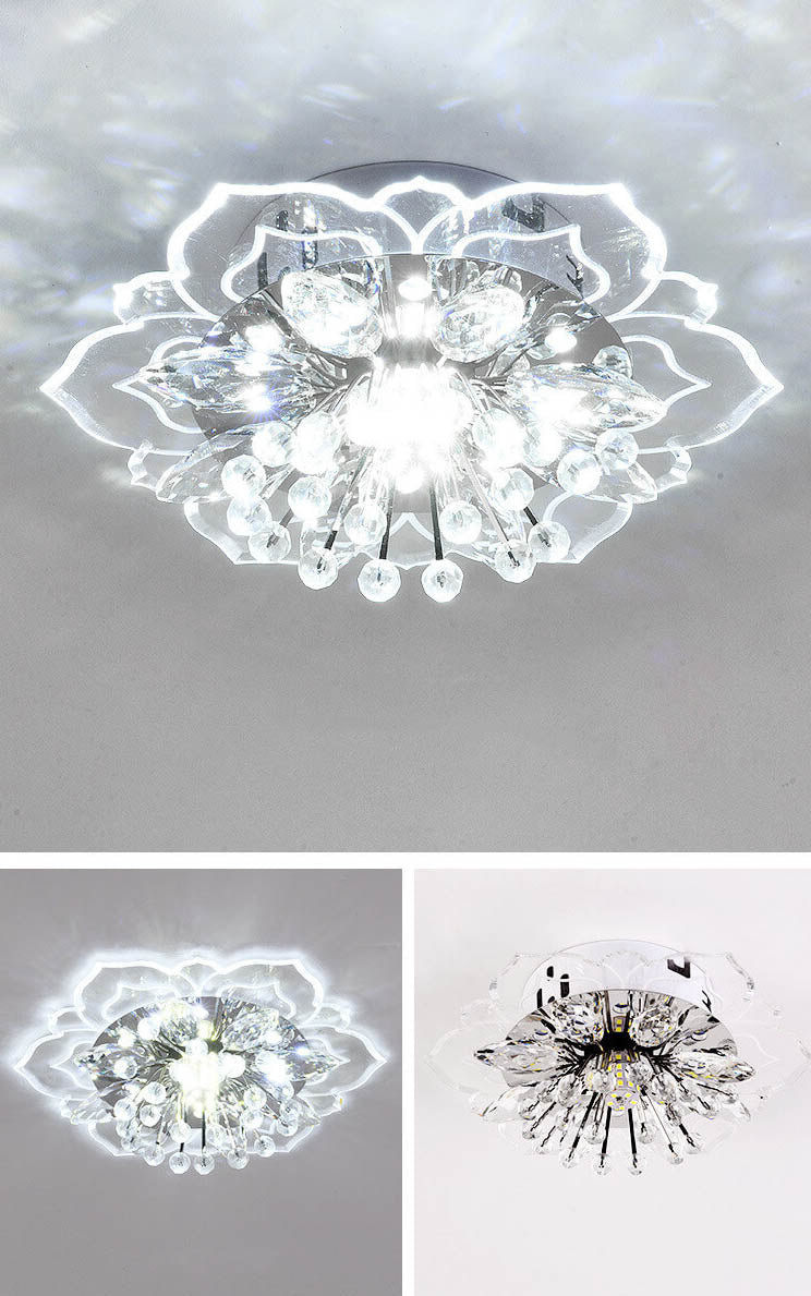 Skanto | GlowPetal LED Krystall Taklampe | Blomsterformet | Moderne Design | Energisparende | Dekorativ Belysning