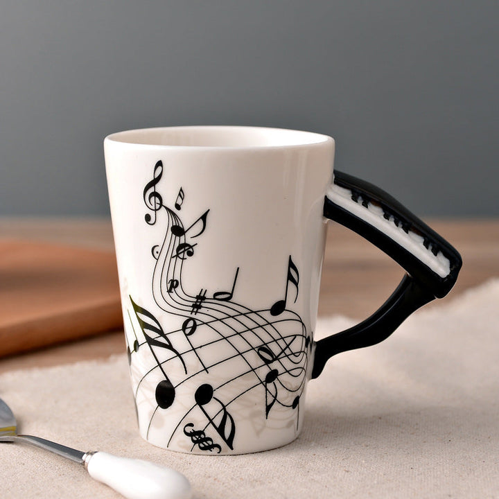 Musikernes keramiske kaffekopp, musikinstrumenthåndtak kopp | Skanto