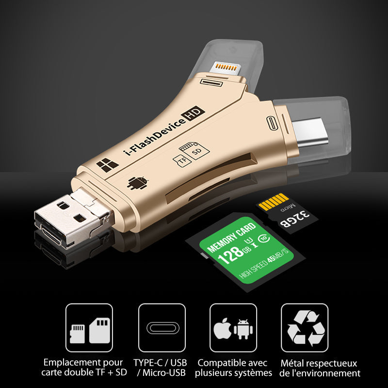 Ciaovie 4 i 1 Smarttelefon Kortleser | Skanto
