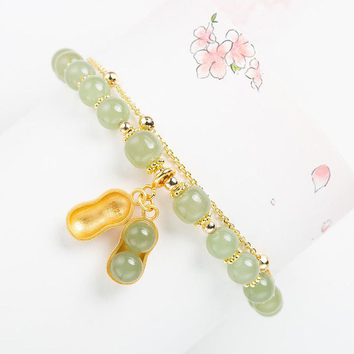 Skanto | Double Chain Natural Jade Bracelet