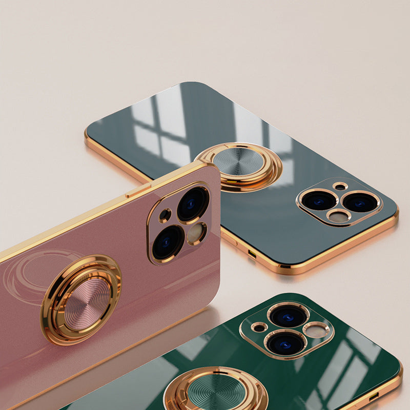 Plattiertes iPhone-deksel med ring | Skanto