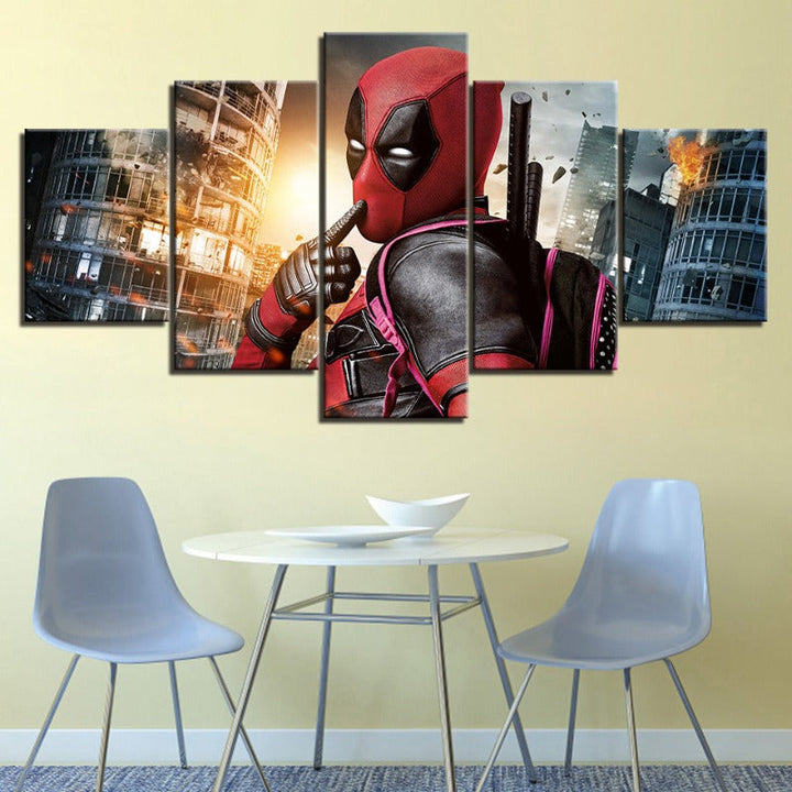 5 Pc Deadpool Canvas Wall Art Painting | Skanto