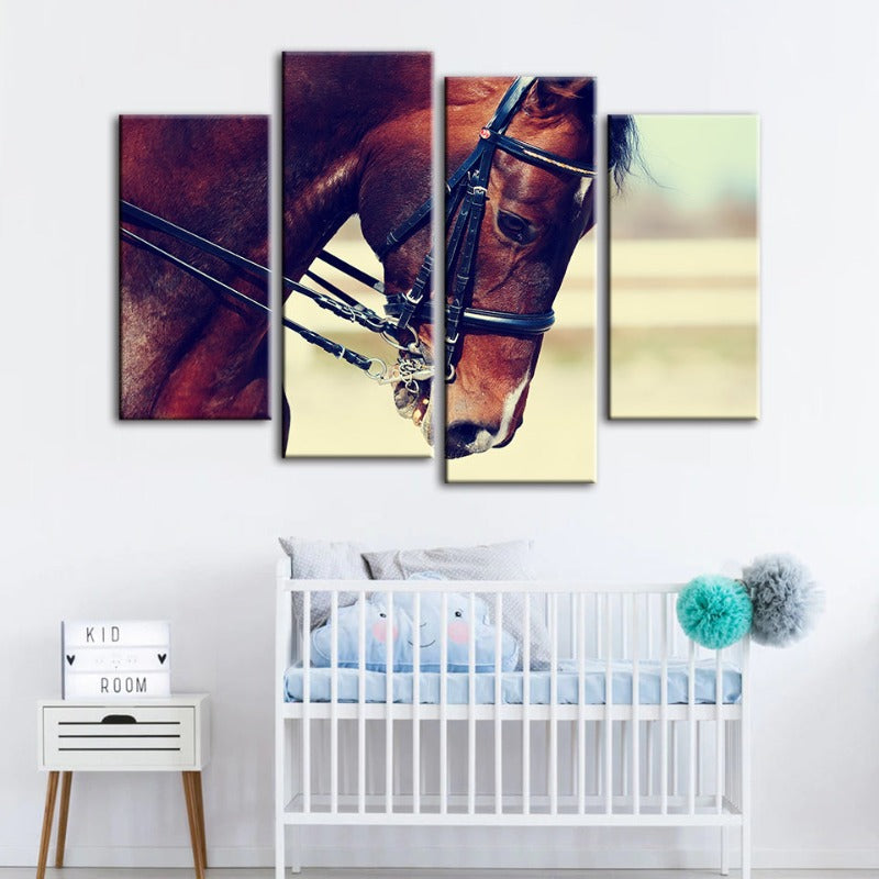 4-Piece Graceful Horse - Canvas Wall Art Painting | Skanto