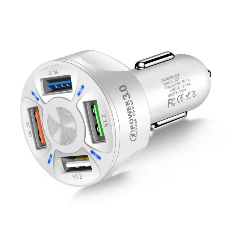 Skanto | 4 porter USB bil lader hurtig lading