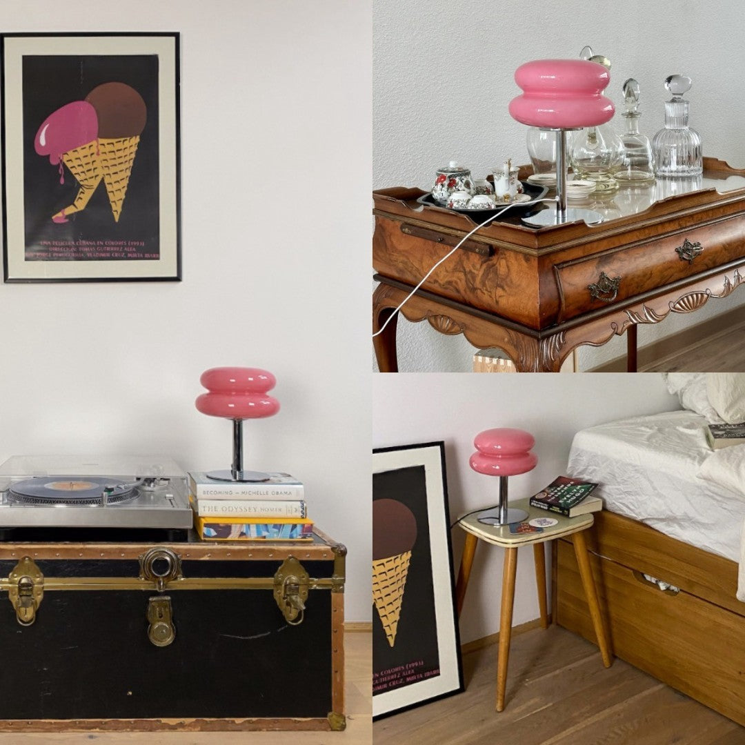 Skanto | LueurRose – Retro Bordlampe med Dimbar LED og USB