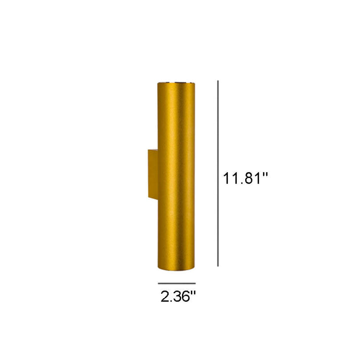 Skanto | Enkel Aluminium Sylinderformet 2-Lykt Vegglampe