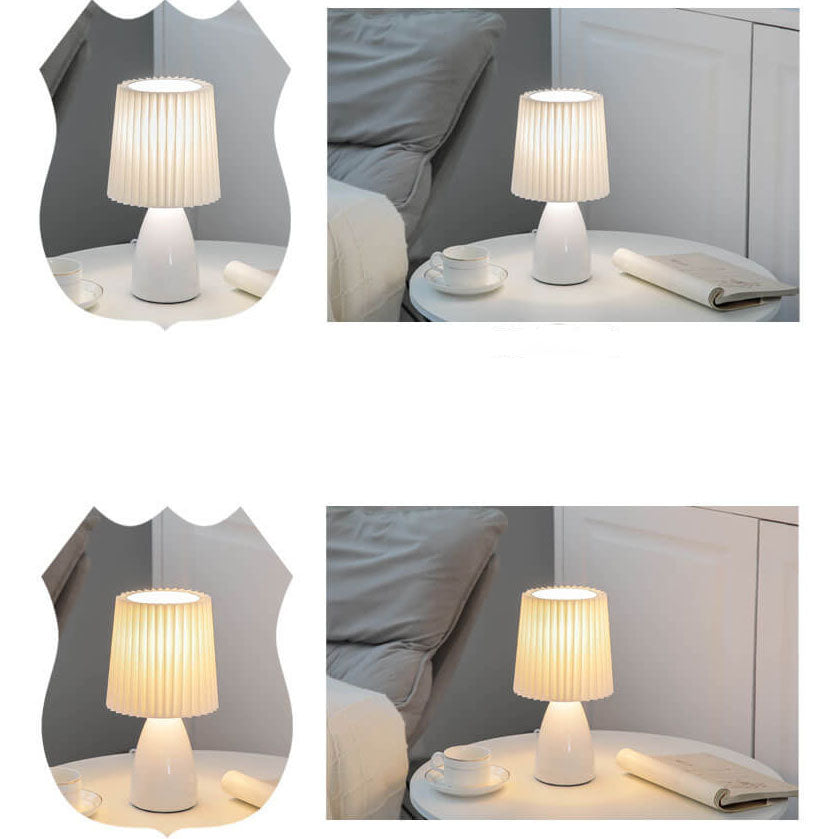 Skanto | Skandinavisk Retro Bordlampe med Foldsøm og Glassbase