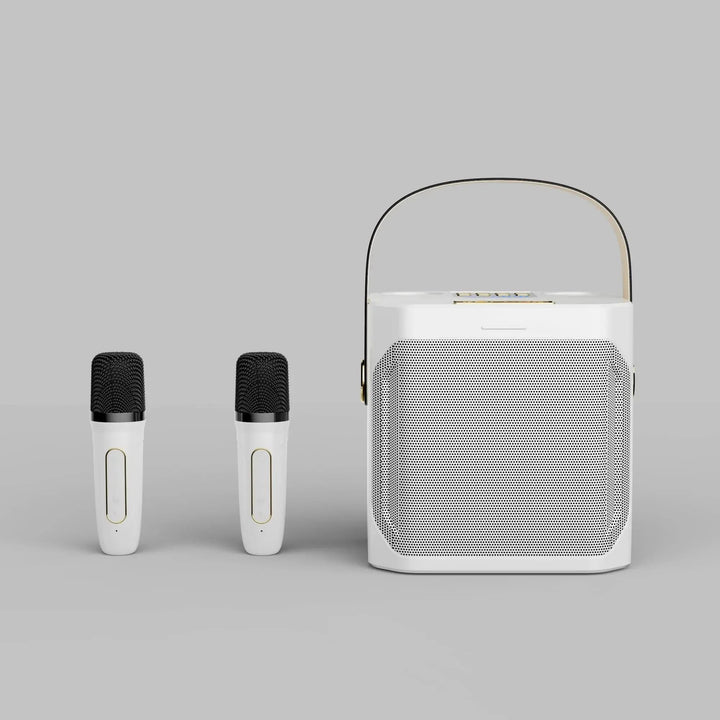 Skanto | Karaoke Bluetooth Høyttaler | 360° Surround Sound, Dual Mikrofoner & Bærbar for Fester og Utendørs Samlinger