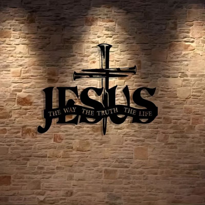 Skanto | Jesus og kors metall silhuett veggdekorasjon
