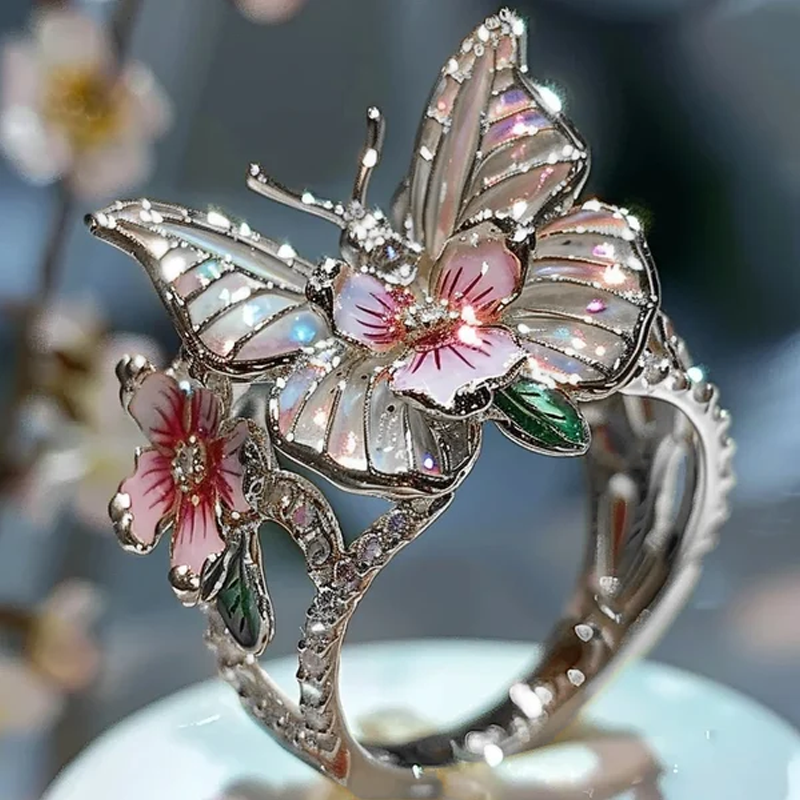 Butterfly flower ring | Skanto