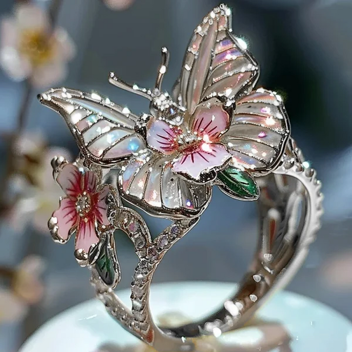 Butterfly flower ring | Skanto