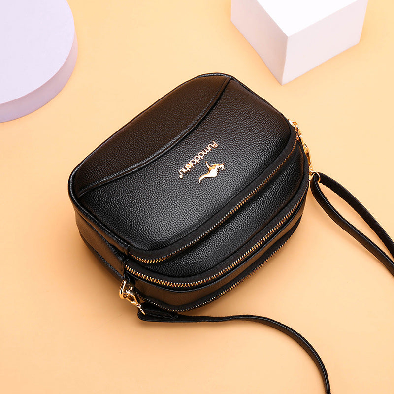 Skanto | Myk Lær Multi-Lomme Skulder Crossbody Bag