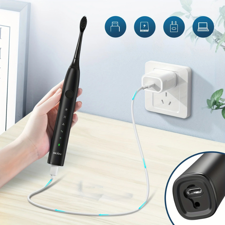 Skanto | GlowSmile Sonic Tannbørste – Oppladbar med 5 Moduser og 8 Børstehoder
