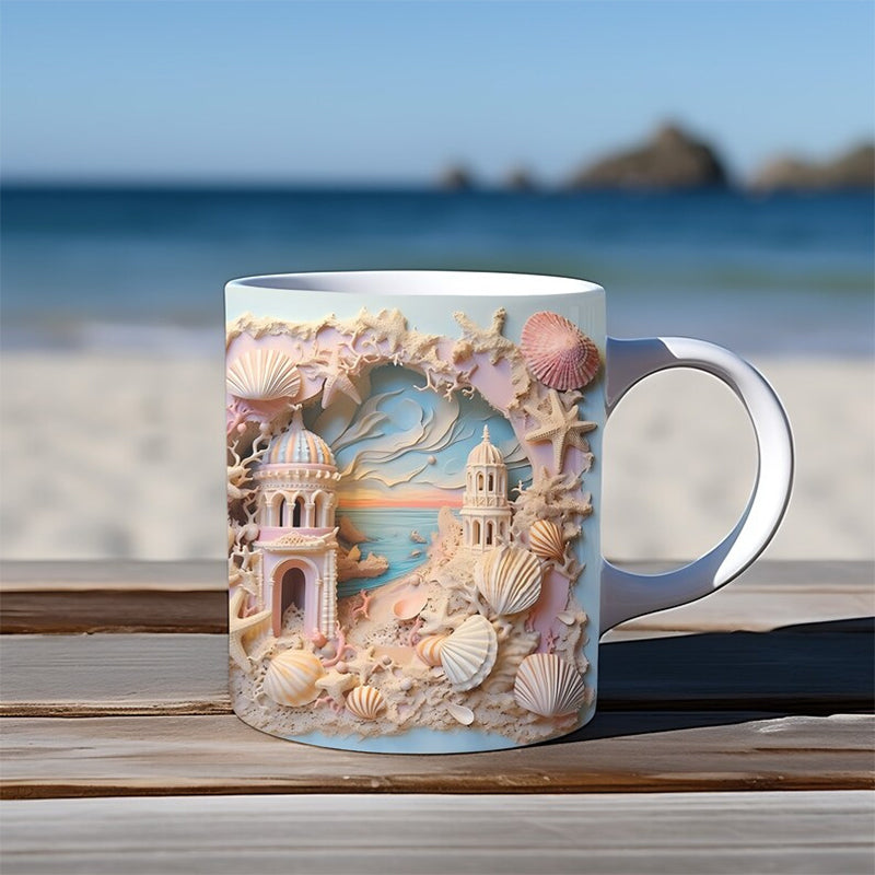 3D Ocean Beach Break Through Theme Kaffeekopp | Skanto