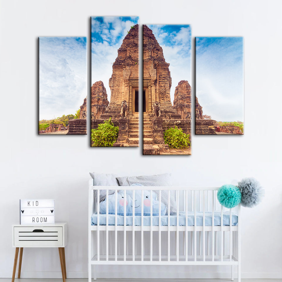 Ancient Temple 4 Piece - Canvas Wall Art Painting | Skanto