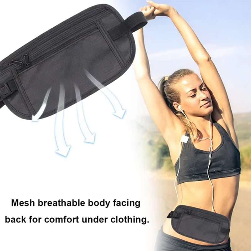 Skanto | Sport Hip Bag Justerbar med Glidelåslommer