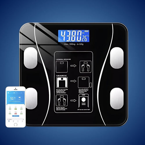 BodyMetrics Smart Body Composition Scale | BMI Fat Scale - Måler Vekt - Beregner Kroppsfett - Spor Fitness Skanto