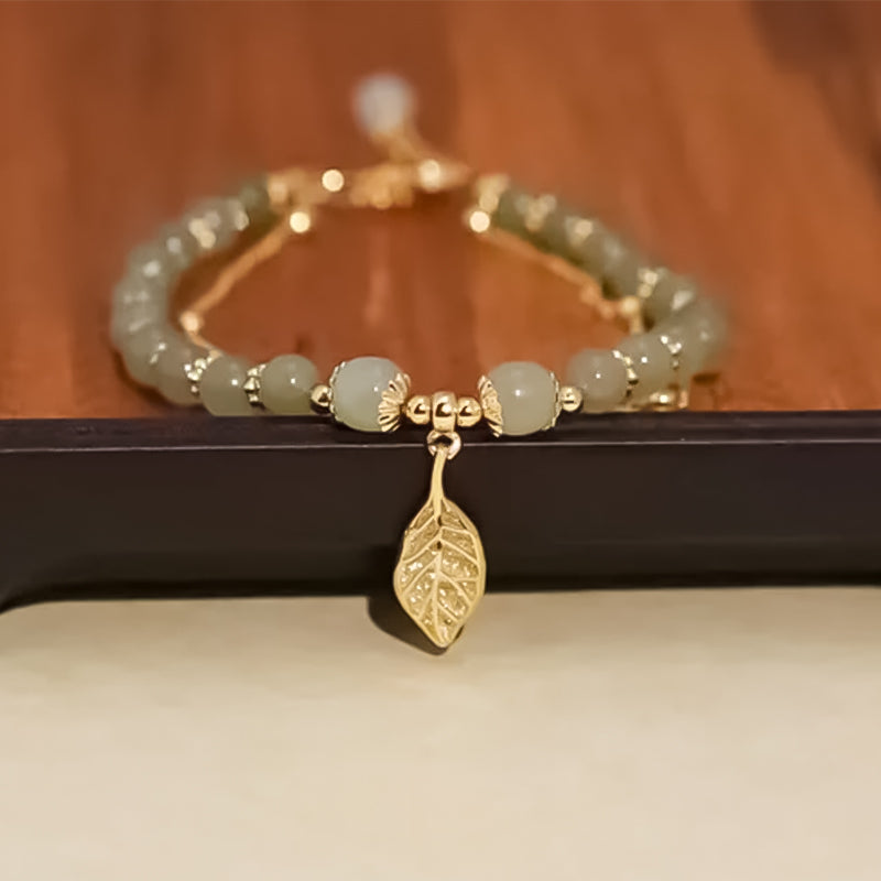 Skanto | Hetian Jade Armbånd med Blad
