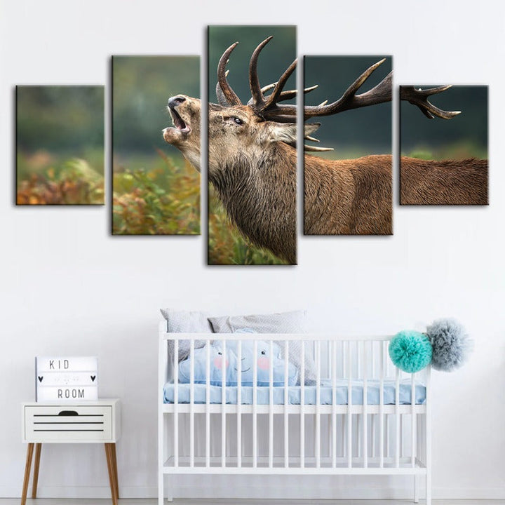 5 Pcs Blocking Moose - Canvas Wall Art Painting | Skanto