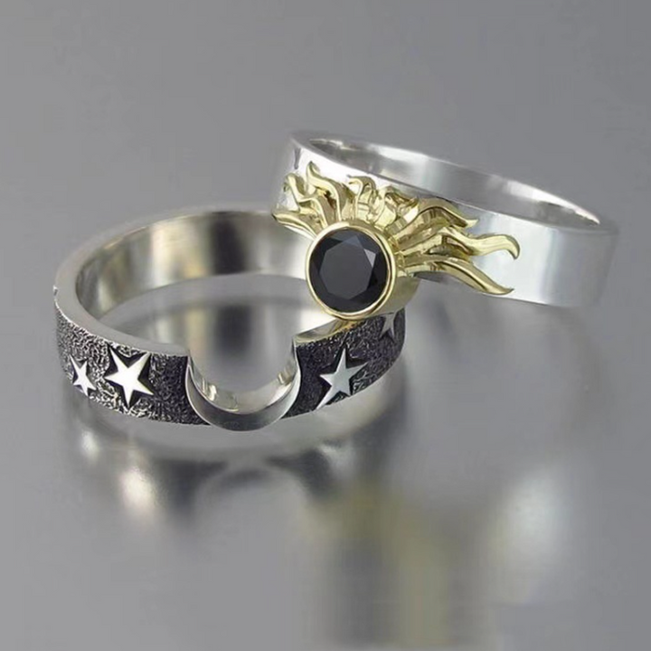 Skanto | Vintage Stjerne Måne Sol Ring Sett