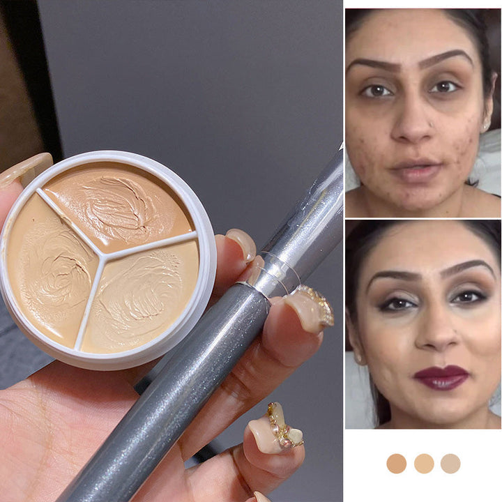 Skanto | Tri-Farge Concealer Palette for Akne Flekkene og Mørke Sirkler