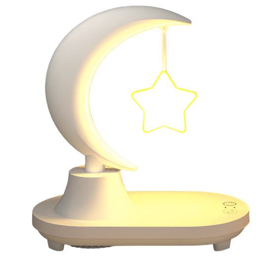 Moonsphere trådløs LED-lampe med Bluetooth-høyttaler og lader Skanto